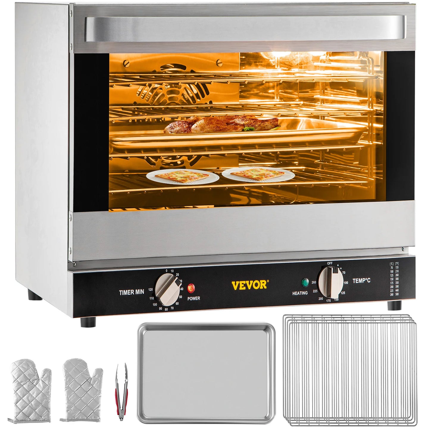 SucceBuy 21L47L66L Electric Oven Commercial Multifunction Countertop 3/4-Layer Baking Machine Home Toaster Pizza Convection Oven