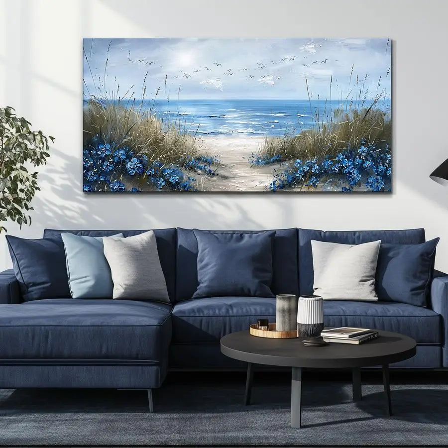 Wall Art For Living Room Canvas Wall Decor For Bedroom Office Decorations Blue Ocean Wall Painting Sea Wave Pictures Artwork Mod