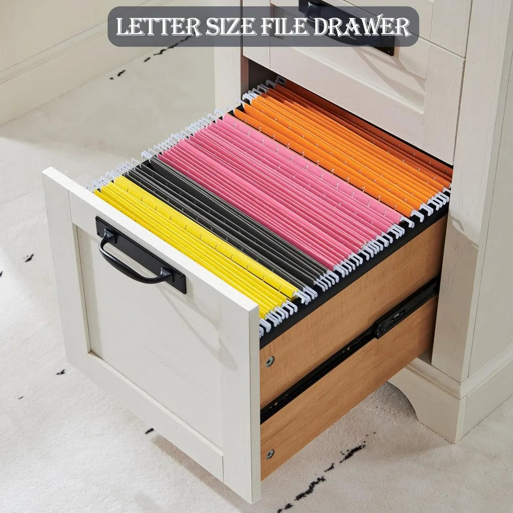 60" Farmhouse Desk with Hutch, Wood Home Office Executive Desk with Drawer, Charging Station, Keyboard Tray, File Drawer, Stora