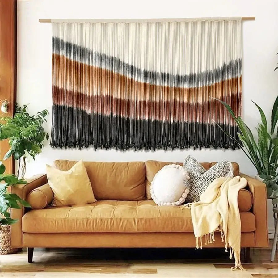 Macrame Wall Hanging Macrame Wall Decor LargeScale TieDye Tapestry Living Home Room Wall Decor 57 Wx 35 L
