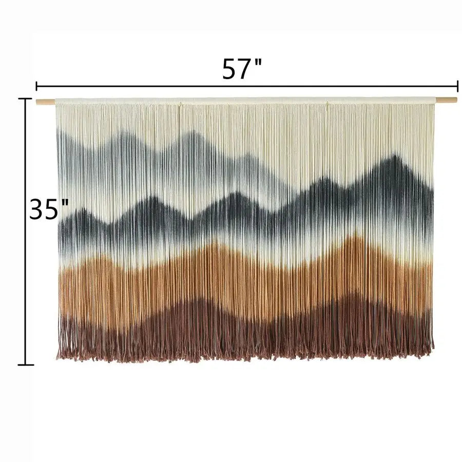 Macrame Wall Hanging Mountain Wall Art DipDyed Macrame Wall Decor Modern Wall Decor Fiber Wall Art Craftsmanship 57 Wx35 L