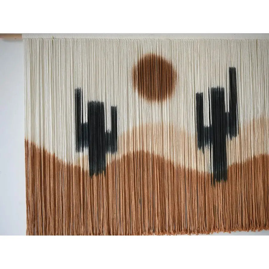 Macrame Wall Hanging Macrame Wall Decor 57 W x 35 L Desert Cactus TieDye Large Boho Yarn Wall Decor Scale Wall Art Home Decor