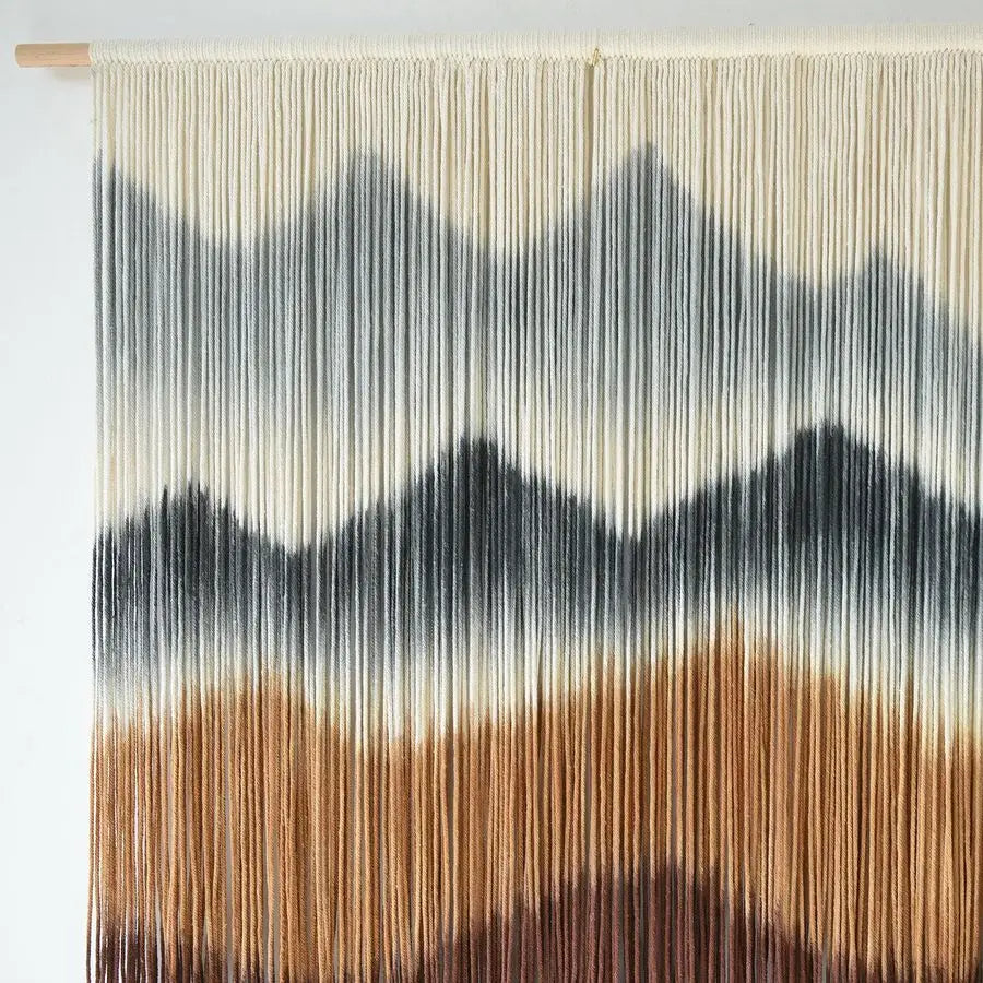 Macrame Wall Hanging Mountain Wall Art DipDyed Macrame Wall Decor Modern Wall Decor Fiber Wall Art Craftsmanship 57 Wx35 L