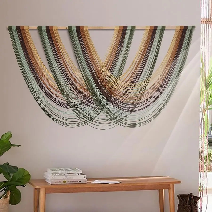 Macrame Wall Hanging Boho Wall Decor Yarn Wall Art Tapestry Bedroom Living Room Nursery Apartment Home Decor 57 W x 31 L