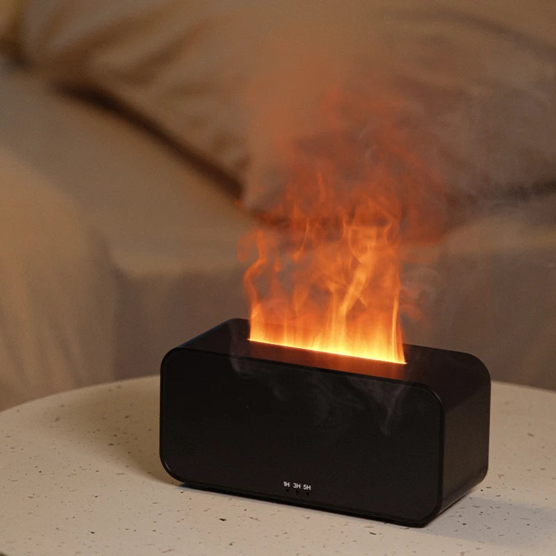 Flame Aroma Diffuser,Fragrance Essential Oil Diffuser Humidifier,with 3D Flame Night Light 120mL for Bedroom, Home and Office