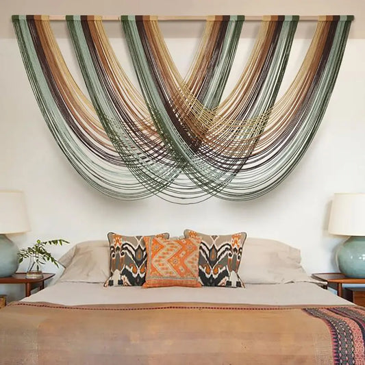 Macrame Wall Hanging Boho Wall Decor Yarn Wall Art Tapestry Bedroom Living Room Nursery Apartment Home Decor 57 W x 31 L
