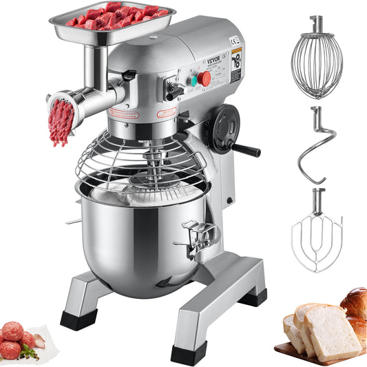 SucceBuy 20Qt Commercial Electric Stand Food Mixer 1100W Professional Kitchen Dough Mixer Bread Pastry Kneading Whipping Machine