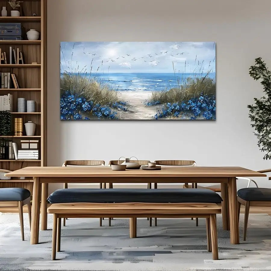 Wall Art For Living Room Canvas Wall Decor For Bedroom Office Decorations Blue Ocean Wall Painting Sea Wave Pictures Artwork Mod