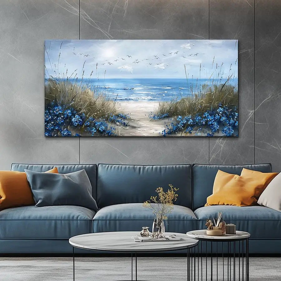 Wall Art For Living Room Canvas Wall Decor For Bedroom Office Decorations Blue Ocean Wall Painting Sea Wave Pictures Artwork Mod