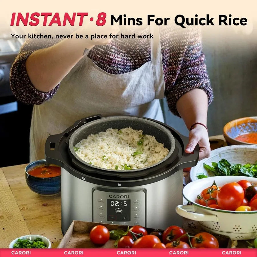 1200W 12in1 Electric Pressure Cooker 8Qt Stainless Steel MultiCooker for Home Kitchen Use Combines Slow Cooking Rice Cooking St