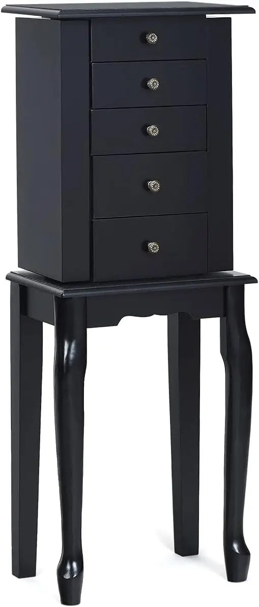 Jewelry Armoire Cabinet Chest Organizer Box Top with Flip Mirror Standing Space-Saving Bedroom Makeup Accessories Storage