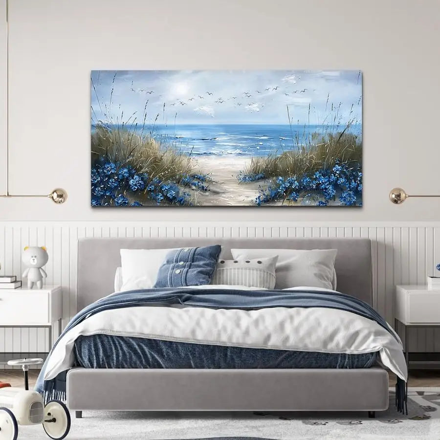 Wall Art For Living Room Canvas Wall Decor For Bedroom Office Decorations Blue Ocean Wall Painting Sea Wave Pictures Artwork Mod