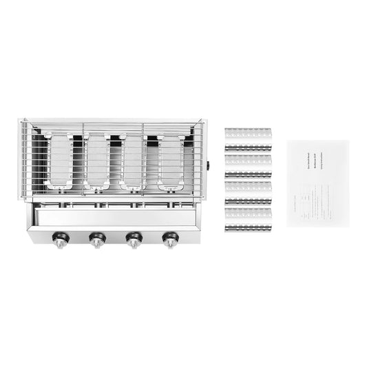 4 Burners BBQ Propane Gas Grill Removable Smokeless Barbecue Grill Portable BBQ Grill for Outdoor Patio Garden