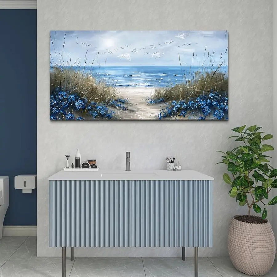 Wall Art For Living Room Canvas Wall Decor For Bedroom Office Decorations Blue Ocean Wall Painting Sea Wave Pictures Artwork Mod